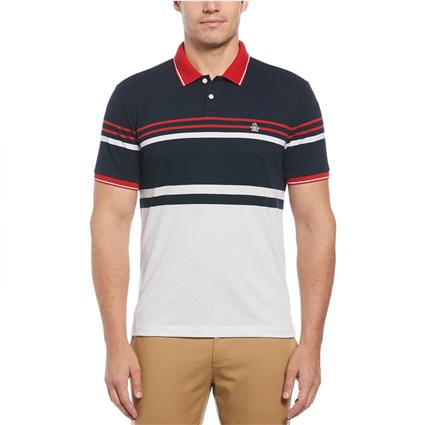 Original Penguin Honeycomb Jacquard Eng Stripe Short Sleeve Polo Colorido L Homem