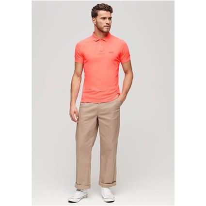 Superdry Essential Logo Neon Short Sleeve Polo Laranja 3XL Homem