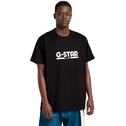G-star Line Script Loose Short Sleeve T-shirt Preto XL Homem