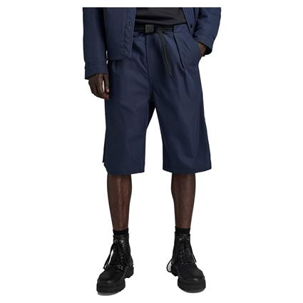 G-star Pleated Belt Chino Shorts Azul 34 Homem