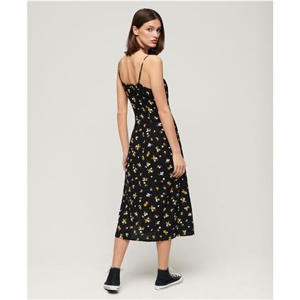 Superdry Print Button Cami Sleeveless Midi Dress Colorido XL Mulher