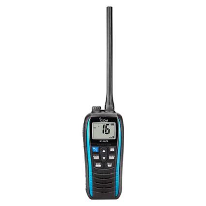 Icom Ipx7 5w Ic-m25 Euro Blue Portable Marine Vhf Radio Station Preto