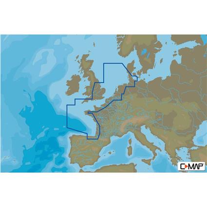 C-map North-west European Coasts-4d Card Azul