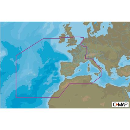 C-map West European Coasts&west Med.-max Map Azul