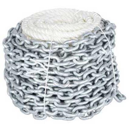 4water 30 M 10 Mm Rope Set With Chain 6 Mm 10 M Prateado