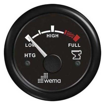 Wema Blackline 12-24v Usa Standard Water Level Indicator Preto 52 mm