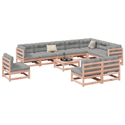 vidaXL 11 pcs conjunto sofás jardim madeira abeto-de-douglas