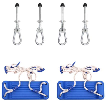 vidaXL Assentos de baloiço 2pcs c/ pedras de escalada polietileno azul