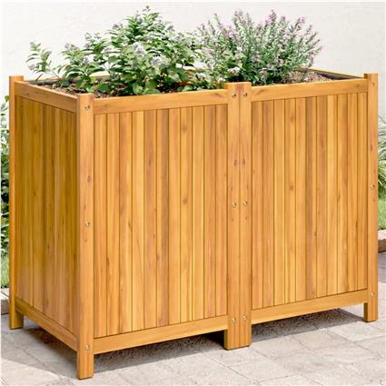 vidaXL Vaso/floreira de jardim com forro 100x50x75 cm acácia maciça
