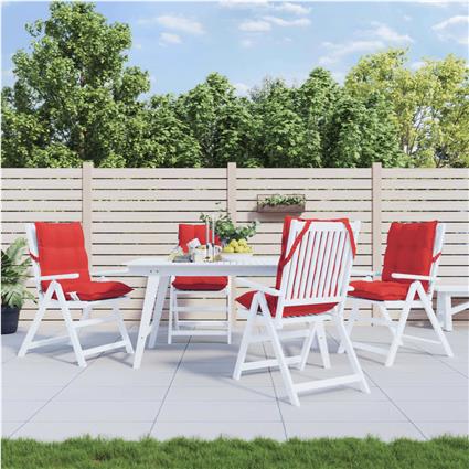 vidaXL Almofadões cadeira encosto baixo 4 pcs tecido oxford vermelho