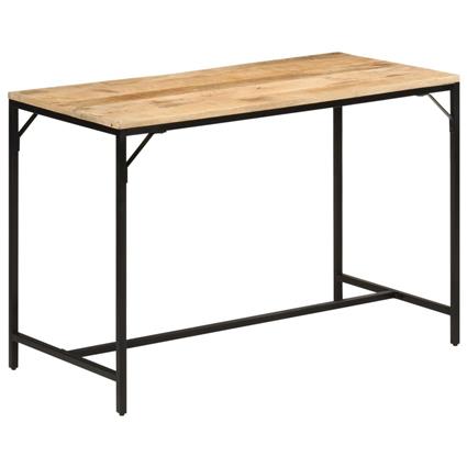 vidaXL Mesa jantar 110x55x75 cm madeira mangueira maciça áspera/ferro