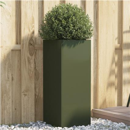 vidaXL Vaso/floreira 32x29x75 cm aço laminado a frio verde