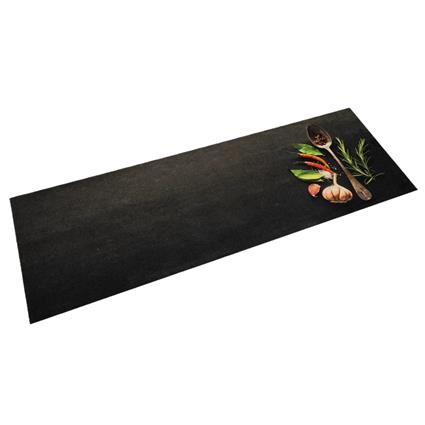 vidaXL Tapete de cozinha lavável 60x180 cm veludo padrão especiarias