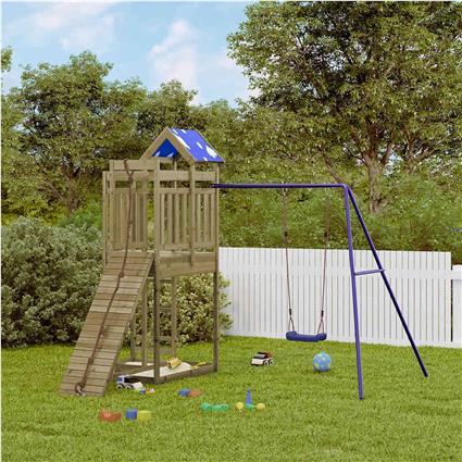 vidaXL Conjunto de brincar para exterior madeira de pinho impregnada