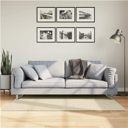 vidaXL Tapete pelo curto macio e lavável HUARTE 80x150 cm cor creme