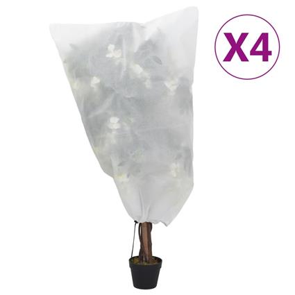 vidaXL Coberturas para plantas com cordão 4 pcs 70 g/m² 0,8x1,2 m