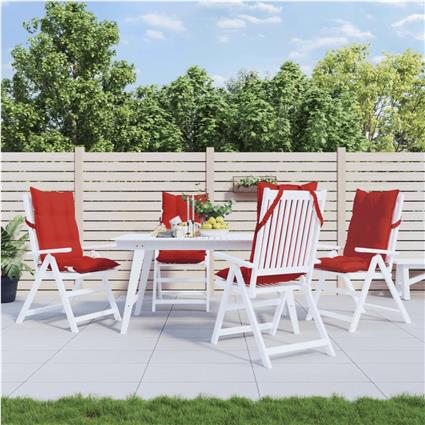 vidaXL Almofadões p/ cadeira encosto alto 4 pcs tecido oxford vermelho