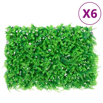 vidaXL Vedação de folhas de feto artificiais 6 pcs 40x60 cm verde