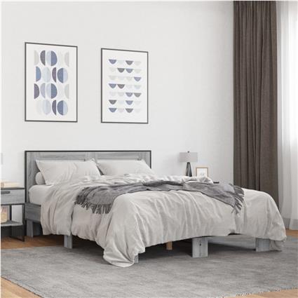 vidaXL Estrutura de cama 140x200 cm derivados de madeira/metal