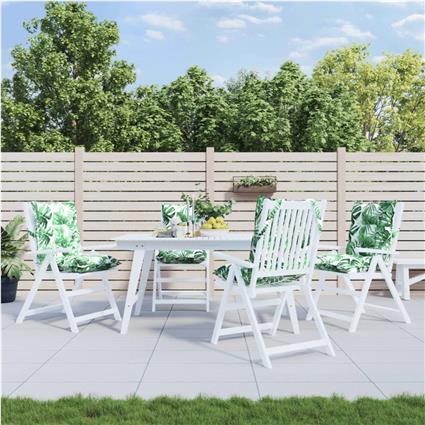 vidaXL Almofadões cadeira de encosto baixo 4 pcs oxford padrão folhas