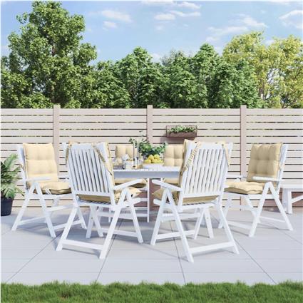 vidaXL Almofadões cadeira encosto baixo 6 pcs tecido oxford bege