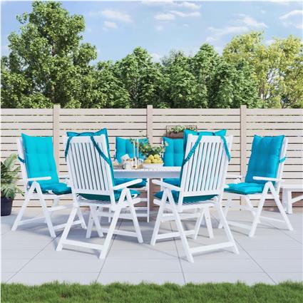 vidaXL Almofadões cadeira de encosto alto 6 pcs tecido oxford turquesa