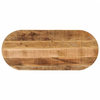 vidaXL Tampo de mesa oval 110x40x2,5cm madeira mangueira áspera maciça
