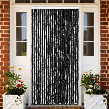 vidaXL Cortina anti-insetos 100x200 cm chenille antracite