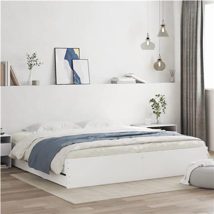 vidaXL Estrutura de cama c/ gavetas 160x200cm derivados madeira branco