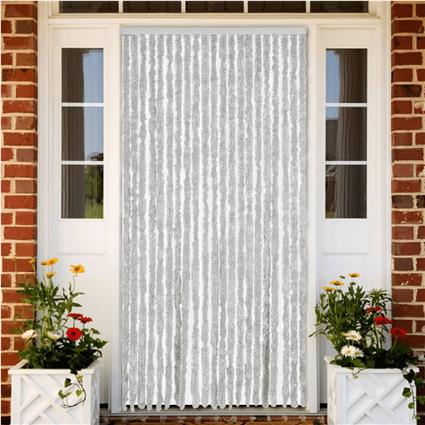vidaXL Cortina anti-insetos 90x200 cm chenille cinzento