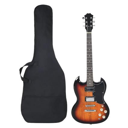 vidaXL Guitarra elétrica p/ iniciantes com saco 4/4 39' castanho/preto