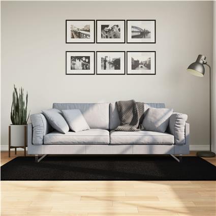vidaXL Tapete pelo curto macio e lavável HUARTE 100x200 cm preto