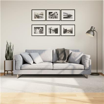 vidaXL Tapete de pelo curto IZA visual escandinavo 160x230cm cor creme