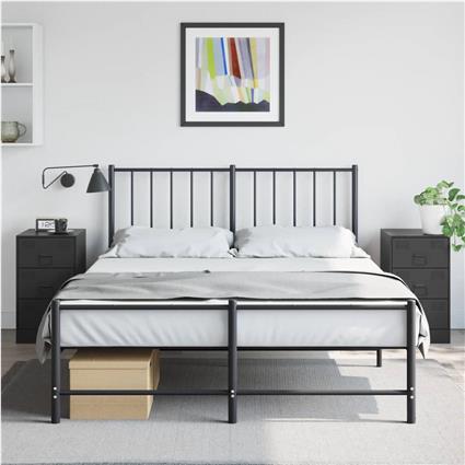vidaXL Mesas de cabeceira 2 pcs 34,5x39x62 cm aço preto