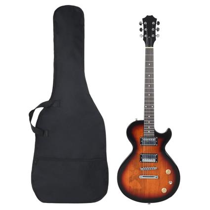 vidaXL Guitarra elétrica p/ iniciantes com saco 4/4 39' castanho/preto