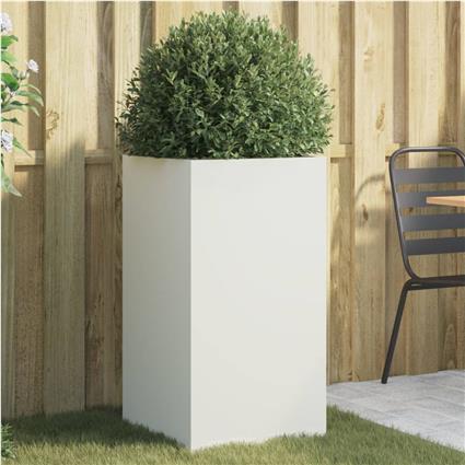 vidaXL Vaso/floreira 42x38x75 cm aço laminado a frio branco