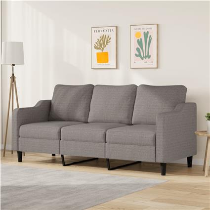 vidaXL Sofá de 3 lugares tecido 180 cm cinzento-acastanhado
