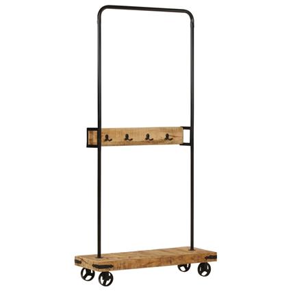 vidaXL Suporte para roupa c/ rodas 90x35x190 cm mangueira maciça/ferro