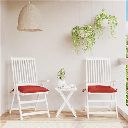 vidaXL Almofadões de cadeira 2 pcs 40x40x7 cm tecido oxford vermelho