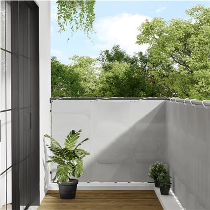 vidaXL Tela de varanda 120x400 cm 100% poliéster oxford cinzento-claro