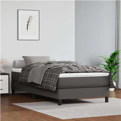 vidaXL Colchão de molas ensacadas 120x190x20 cm couro artificial cinza