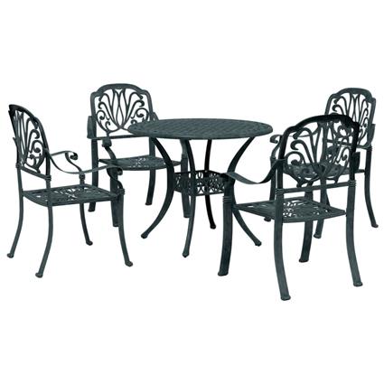 vidaXL 5 pcs conjunto de jantar para jardim alumínio fundido verde