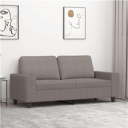 vidaXL Sofá de 2 lugares tecido 140 cm cinzento-acastanhado
