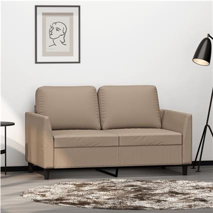 vidaXL Sofá de 2 lugares 120 cm couro artificial cor cappuccino