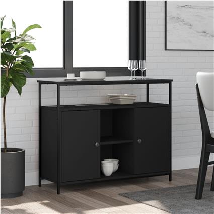 vidaXL Aparador 100x35x80 cm derivados de madeira preto