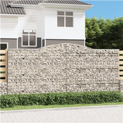 vidaXL Cestos gabião arqueados 10 pcs 400x50x180/200 ferro galvanizado