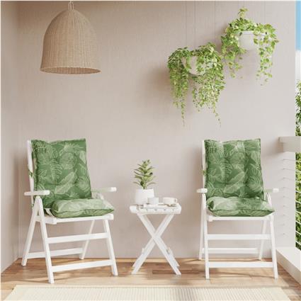 vidaXL Almofadões cadeira de encosto baixo 2 pcs tecido padrão folhas