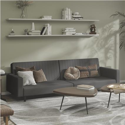 vidaXL Sofá-cama de 2 lugares veludo cinzento-escuro