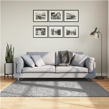 vidaXL Tapete shaggy de pelo alto PAMPLONA 160x160 cm cinzento