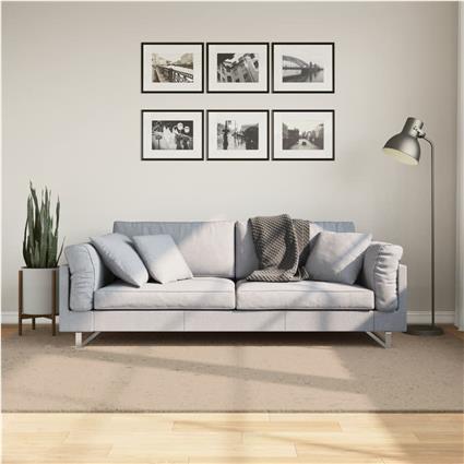 vidaXL Tapete pelo curto macio e lavável HUARTE 160x230 cm cor areia